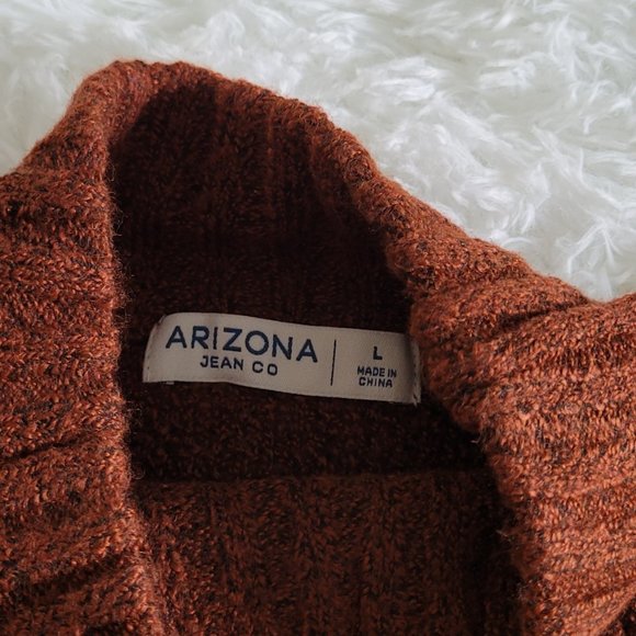 Arizona Jean Co. Rust Stripe Pullover Sweater Size Large - Picture 5 of 7